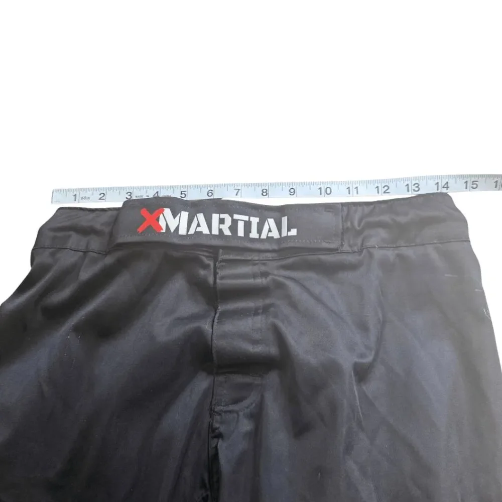 XMartial Men's‎ Satin Skull Lined Drawstring Athletic Shorts Black Medium